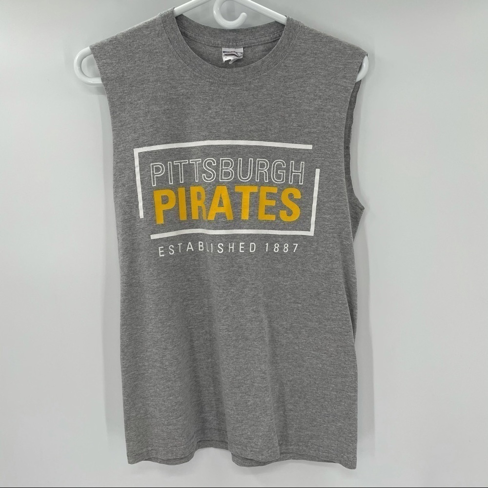 Pittsburgh Pirates Grey Cut Off Tank Top